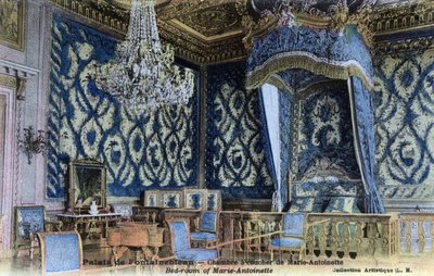 Chateau de Fontainebleau: Marie Antoinette királynő hálószobája (1755-1793) – Képeslap a 19. század végétől a XX. alkotó: William M. Timlin
