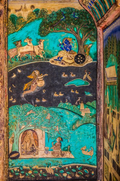 Chittra Sala udvar virtuóz szép festményekkel, Taragarh-erőd, Bandi, Bandi, Rajasthan, India, Ázsia (fotó) alkotó: Unbekannter Künstler