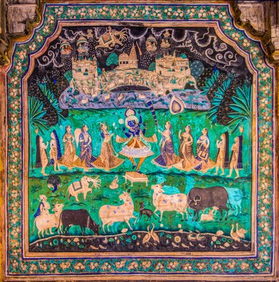 Chittra Sala udvar virtuóz szép festményekkel, Taragarh-erőd, Bandi, Bandi, Rajasthan, India, Ázsia (fotó) alkotó: Unbekannter Künstler