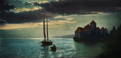 Château de Chillon - a kastély a Genfi-tónál (Montreux közelében) (képeslap) alkotó: Unbekannter Künstler