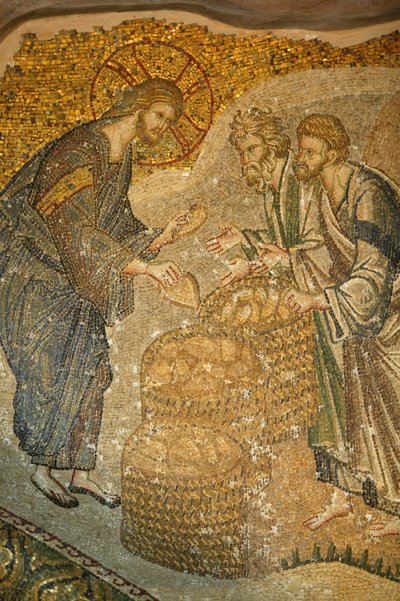 Chora Szent Megváltó temploma. Jézus és a kenyér Istanbul Turquie alkotó: Unbekannt