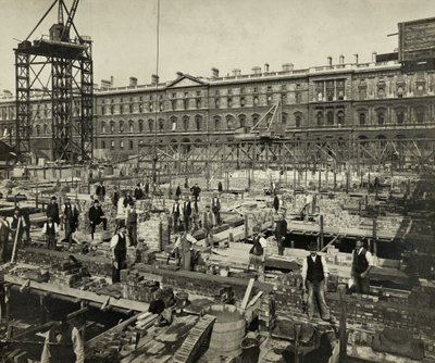 Az új kormányhivatal építése, Great George Street, Westminster, London, 1902. szeptember 24., Egyesült Királyság (f/w fotó) alkotó: Unbekannter Künstler
