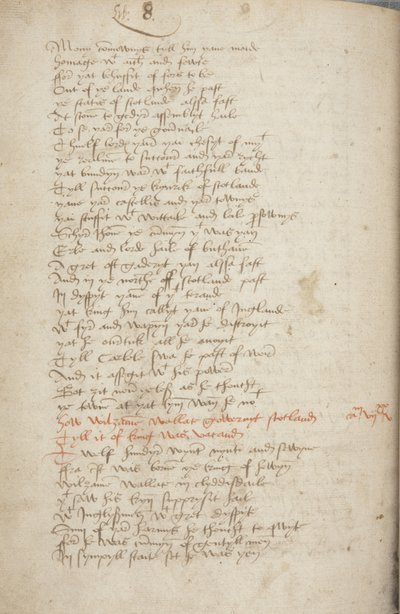 A wyntouni Andrew Krónika másolata, Fol 319 verso, részlet, 1550 körül (tinta papíron) alkotó: Unbekannt