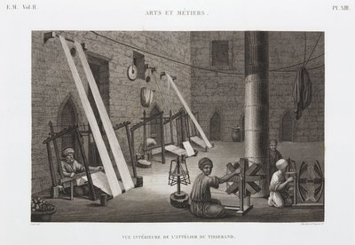 Cotton & Silk, Weaving Takács műhelye, Egyiptom, 1798 alkotó: Unbekannt
