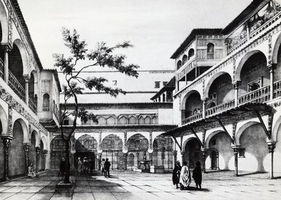 A Kasbah erőd udvara Algírban alkotó: J.B. and Brown J. Rowbotham