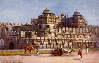 Delhi Gate Fort, Agra, XX. század eleje (képeslap) alkotó: Unbekannter Künstler