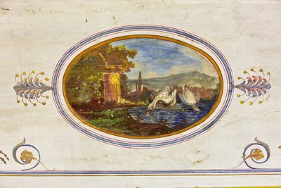A hattyúkat ábrázoló dekoráció részlete, a Vörös szoba, a Királyi lakás, a Királyi Palota vagy a Palazzo dei Normanni (Normannok palotája), Palermo, Szicília, Olaszország (fotó) alkotó: Unbekannter Künstler
