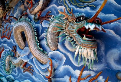 Sárkányok, Haw Par Villa (Tiger Balm Garden), kínai mitológián és legendákon alapuló vidámpark, Szingapúr, Szingapúri Köztársaság alkotó: Benjamin Baud