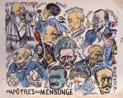 Dreyfus-ügy : A hazugságok apostolai, a Dreyfus-ellenesek vezetői alkotó: Unbekannter Künstler