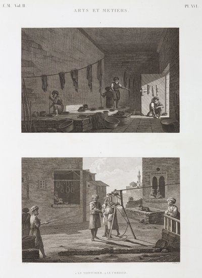 Festék- és pigmentipar Festékművek és kötélgyártás, Egyiptom, 1798 alkotó: Unbekannt