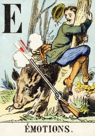 E : Érzelmek – A vadászábécé, 1890 körül (metszet) alkotó: Unbekannt