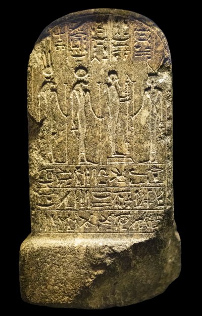 Egyiptomi antikvitás: térdelő Paser töredékes sztelefor szobra, New Empire alkotó: William M. Timlin