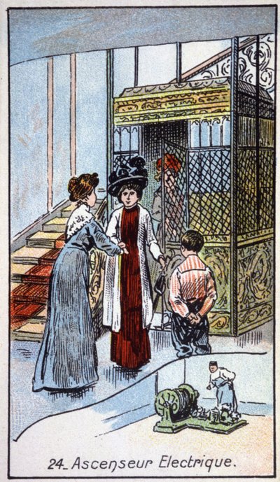 Elektromos lift, 1910 körüli (illusztráció) alkotó: Unbekannter Künstler