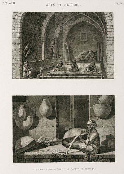 Gyártás, Egyéb gyékénykészítők és kosárfonók, Egyiptom, 1798 alkotó: Unbekannt