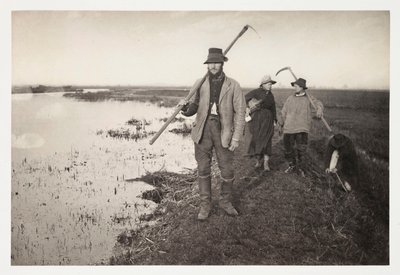 Gazdálkodók és mezőgazdasági munkások „Hazatérve a mocsarakból” (retour des marais) alkotó: Unbekannter Künstler