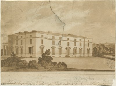 Fisherwick Hall: akvatinta metszet, és [?XIX. század] alkotó: Unbekannt