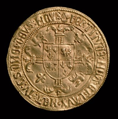 Francia Károly, Aquitánia hercege (1433-1477) Or-erődje hátoldalon címerrel, Bordeaux-ban ütve alkotó: Unbekannt