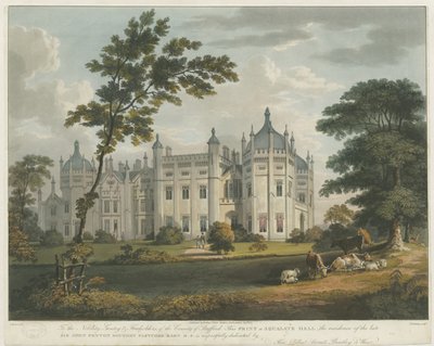 Forton – Aqualate Hall: színezett aquatinta metszet, nd [c 1814] alkotó: Unbekannt
