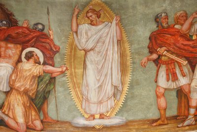 Freskó a Szent Pál templomban: Szent Pál megtérése, Lyon, Franciaország alkotó: Unbekannt