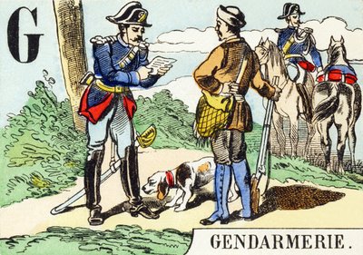 G : Csendőrség – A vadászábécé, 1890 körül (metszet) alkotó: Unbekannt