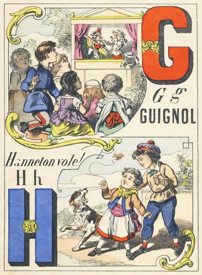 G H: Guignol, Cockchafer repül! - Játékábécé, 1890 körül (illusztráció) alkotó: Unbekannt