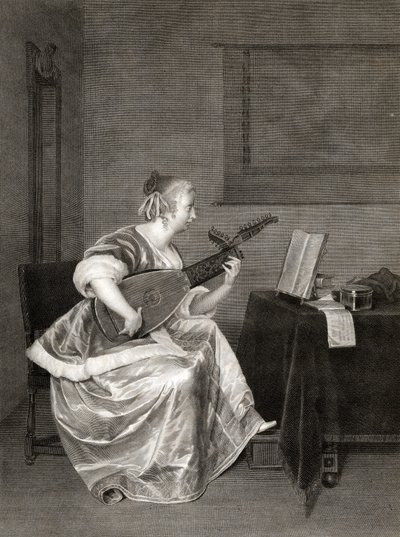 Gerard Ter Borch, "Mandolin tanuló". alkotó: Unbekannt