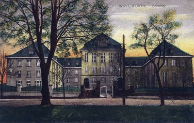 Németország, Wipperfurth: az 1910-1911 között épült „Altes Szeminárium” külső képe - Képeslap 20. század alkotó: Unbekannt