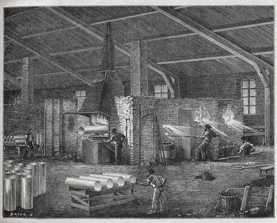Üvegkészítés, 1880 körül (metszet) alkotó: Unbekannter Künstler