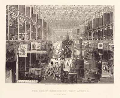 Great Exhibition 1851 "Nagy kiállítás, a Main Avenue keletre néz" alkotó: Unbekannt
