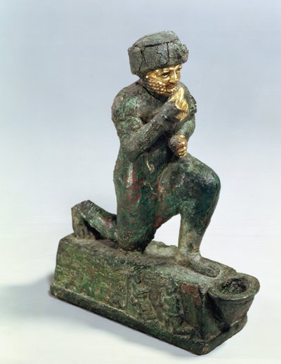 Hammurapi, Babilon királya, egy szent fa előtt imádkozik, ie 1750 körül (bronz és arany) alkotó: Unbekannt