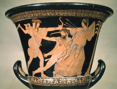 Küzdő Herakles, részlet egy padlási vörös alakos kehelykráterből, Kr.e. 5. század (kerámia) alkotó: Unbekannt