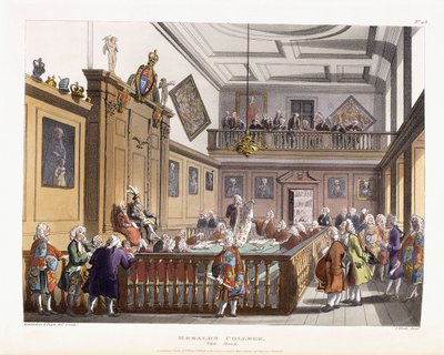 Heralds College: The Hall, "The Microcosm of London", 1808-1810 alkotó: Unbekannt