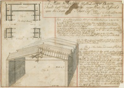 Tippek – Barn on the Floyer Estate: tollrajz, 1733. április 25. alkotó: Unbekannt