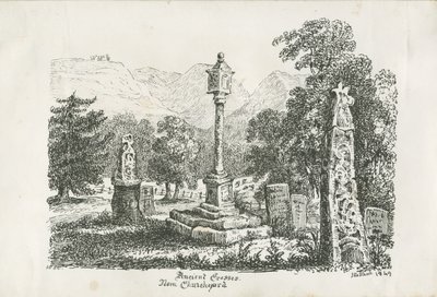 Ilam-templom – Ősi keresztek: litográfia, 1849 alkotó: Unbekannt