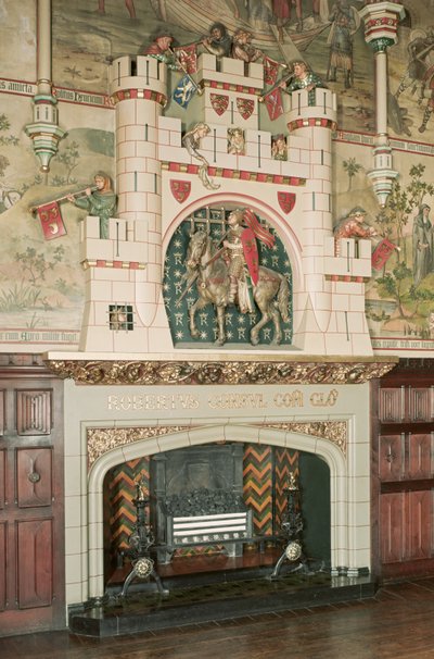 Belső tér, kandalló részlete, Cardiff Castle, Wales, 1875 körül (fotó) alkotó: Unbekannt