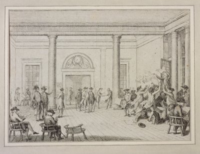 A tőzsde belseje, 1790 körül (rézkarc) alkotó: Unbekannt