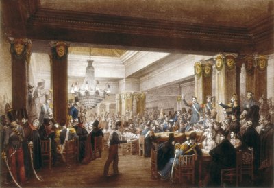 A "cafe Nuevo" belső nézete. Madrid, S.XIX. Metszet. SPANYOLORSZÁG. MADRID (AUTONÓM KÖZÖSSÉG). Madrid. Történeti Múzeum alkotó: Unbekannter Künstler