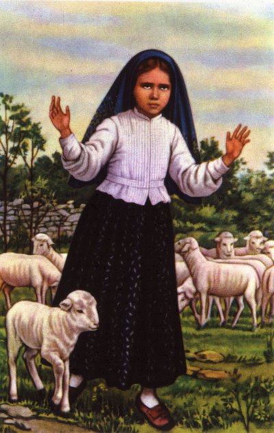 Jacinta, aki 1917-ben látta Szűz Máriát Fatimában, 1920-1930 körül (képeslap) alkotó: Unbekannter Künstler
