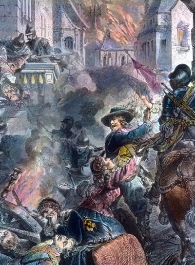 Johann Tserclaes fighting at the city of Magdeburg alkotó: Unbekannter Künstler