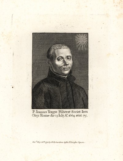 John Yonge, Ioannes Yongus, ír jezsuita pap, meghalt 1664-ben, 75 éves korában. Rézmetszet William Richard Portraits Illustrating Granger