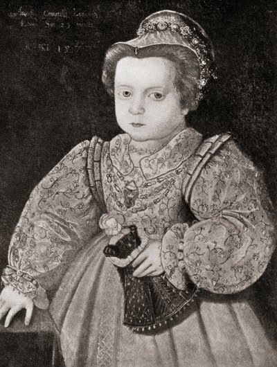 Lady Arbella Stuart gyerekként, a The Girl Through the Agesből, 1933-ban (litho) alkotó: Unbekannt
