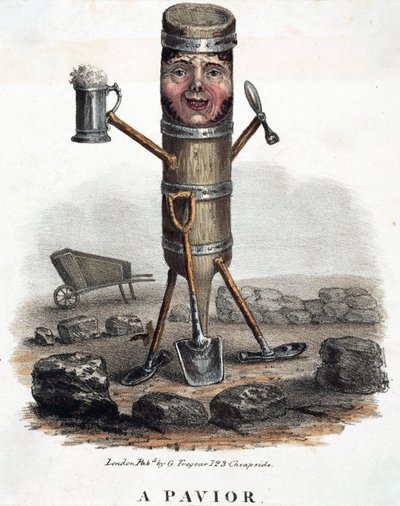A burkoló, szakmájának eszközeivel épített figura, 1810-1860 körül alkotó: Unbekannt