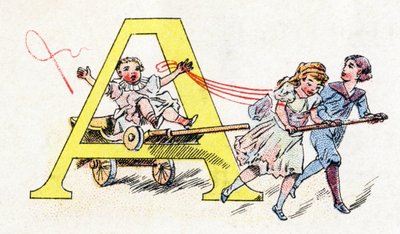 A betű: Hitch Fun. Phosphatine Falieres ábécéje. Metszés. Brevete ábécé S.G.D.G. Pierre Emile Falieres gyógyszerésztől. Kromolitográfiai illusztrációk, 19. század vége. 16 oldal. Mérete: 103x154 mm alkotó: Unbekannt