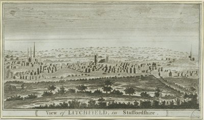 Lichfield – Délnyugati nézet: metszet, nd [c 1780-85] alkotó: Unbekannt