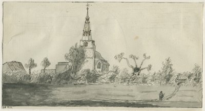 Lichfield – Szent Mihály-templom: szépia mosás rajz, nd [?18. század vége] alkotó: Unbekannt