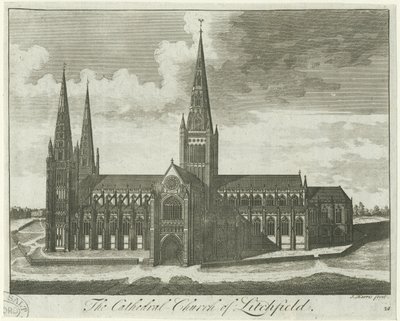 Lichfield katedrális – Déli nézet: metszet, és [?18. század] alkotó: Unbekannt