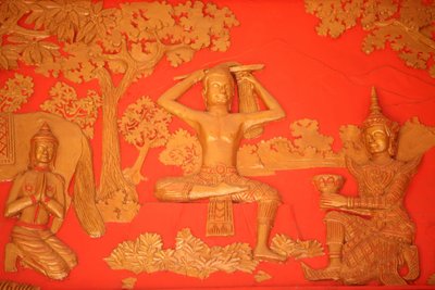 Buddha élete. A nagy tonzúra: a Buddha kardjával levágja a haját. Phnom Penh Kambodzsa alkotó: Unbekannt