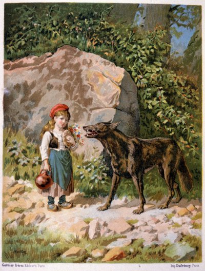 Piroska és a farkas, 19. század vége (illusztráció) alkotó: Unbekannter Künstler