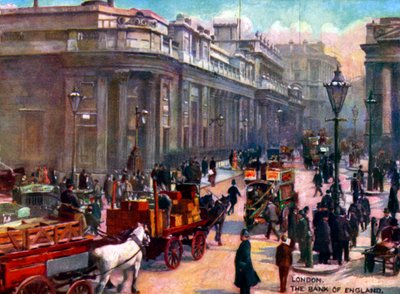London - Bank of England. Az 1900-as évek elején. alkotó: Unbekannter Künstler
