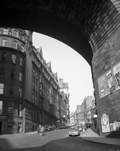 Felnézünk a Dean Streetre a The Side-ről, Newcastle upon Tyne, Egyesült Királyság, 1963. november (f/w fotó) alkotó: Unbekannt